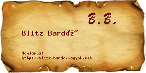 Blitz Bardó névjegykártya